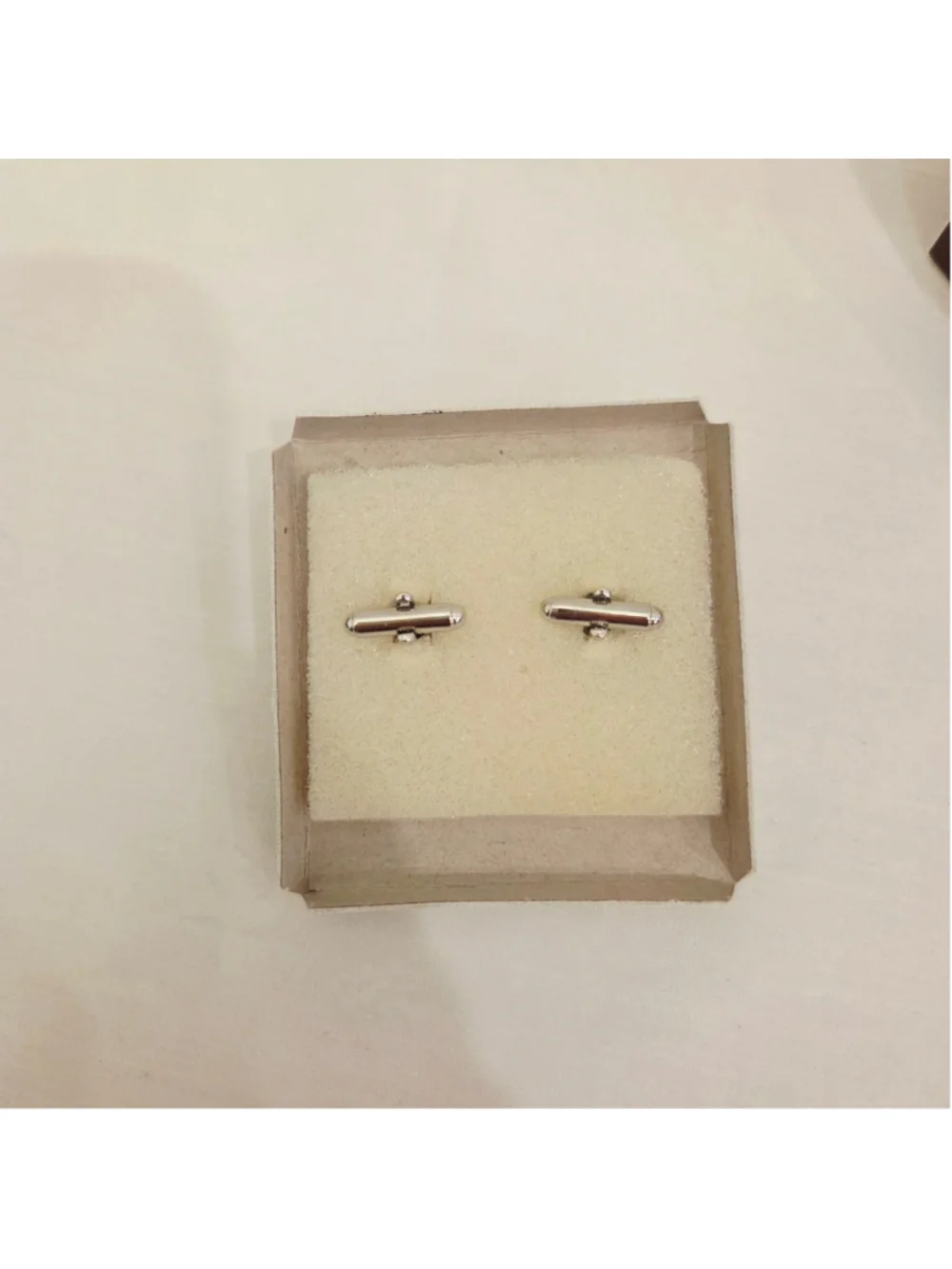 Men's Chaps Cuff Links Silver and Black